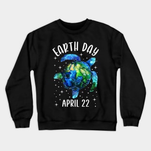 Earth Day Sea Turtle Art Crewneck Sweatshirt